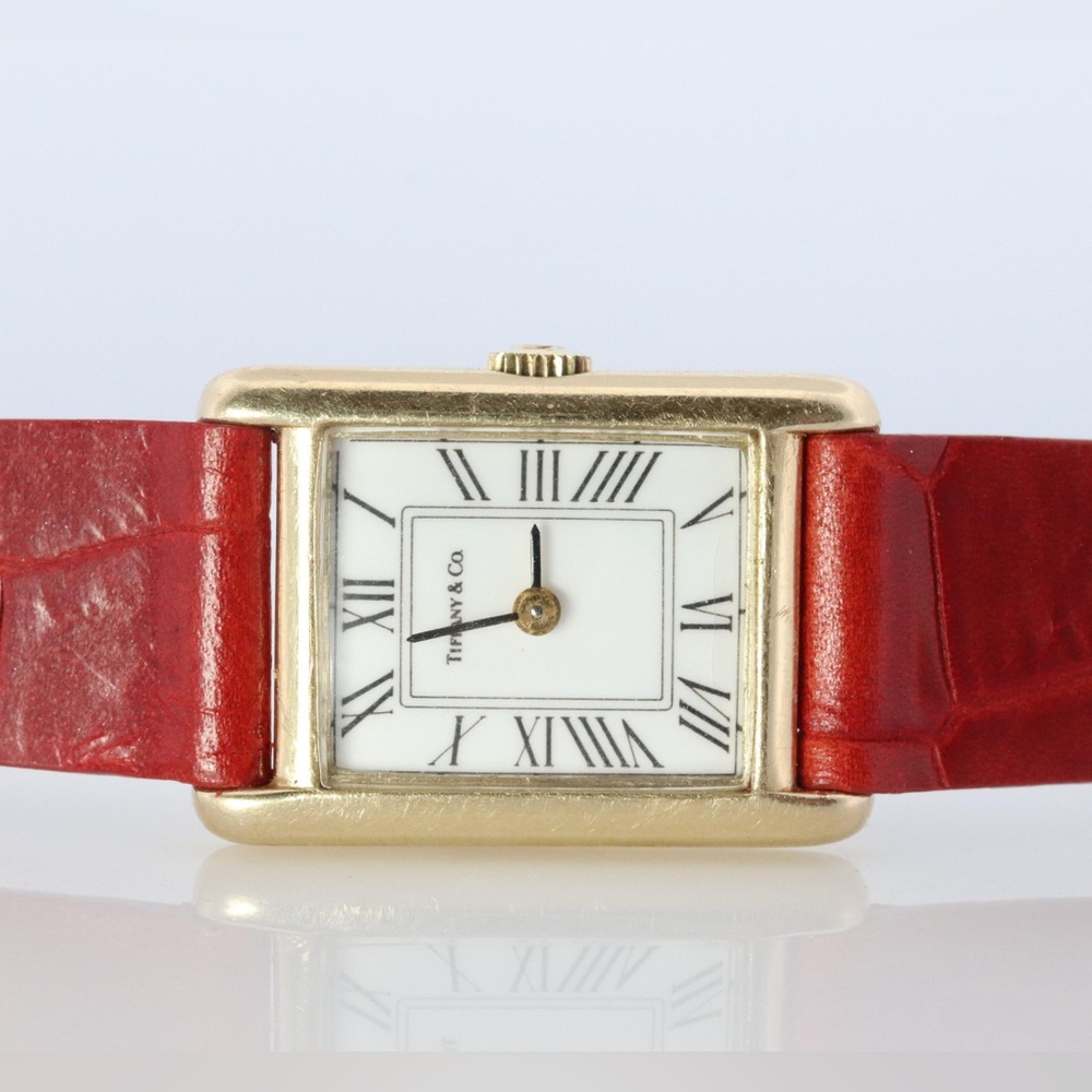 RARE 14K Tiffany & Co. x Omega Tank Vintage 1970’s Watch Omega 1100 17j Movement - Picture 2 of 10